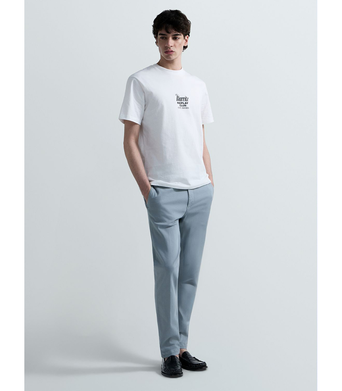 レギュラースリムBENNI Hyperflex Color チノパンツ 詳細画像 グレイッシュブルー 2